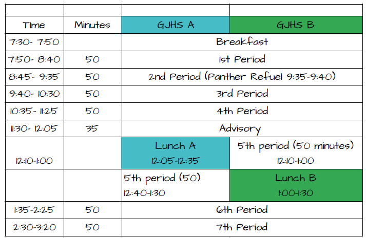 2023-2024 Bell Schedule